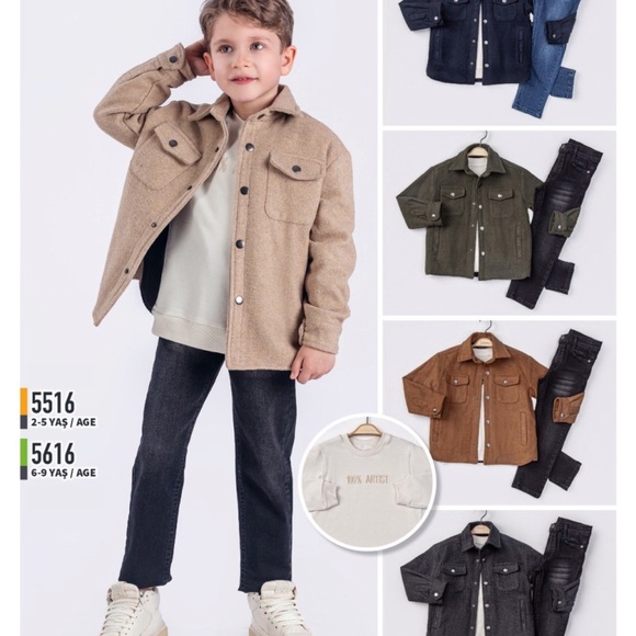 Kids Tan Jacket & jean & shirt - Picture 1 of 1